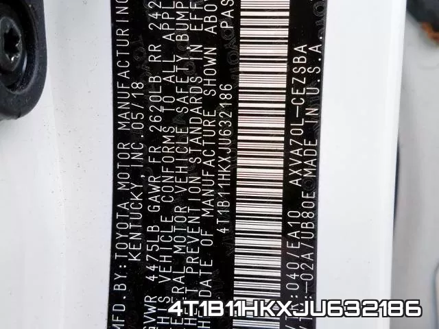 4T1B11HKXJU632186 фото 2