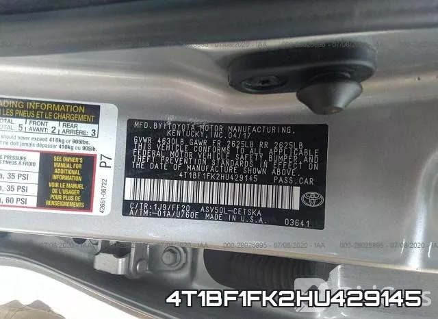 4T1BF1FK2HU429145 фото 10
