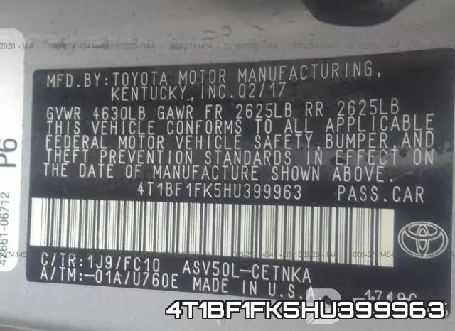 4T1BF1FK5HU399963 фото 10