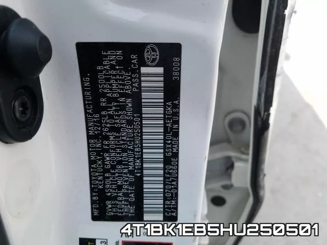 4T1BK1EB5HU250501 фото 2