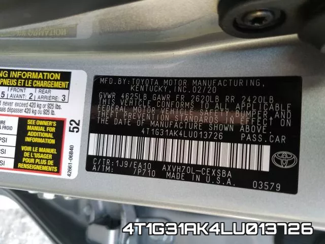 4T1G31AK4LU013726 фото 2