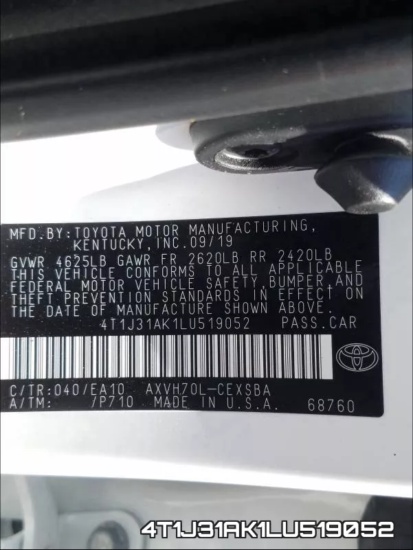 4T1J31AK1LU519052 фото 2