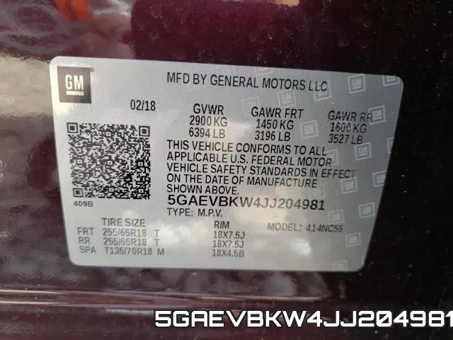 5GAEVBKW4JJ204981 фото 2