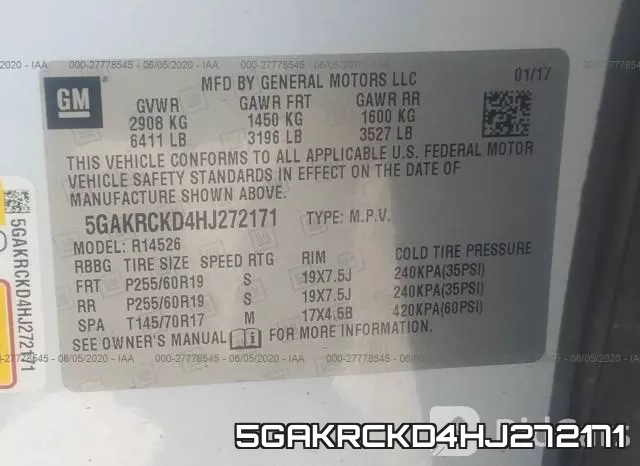 5GAKRCKD4HJ272171 фото 10