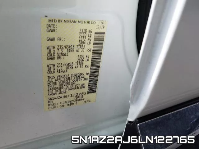 5N1AZ2AJ6LN122765 фото 2