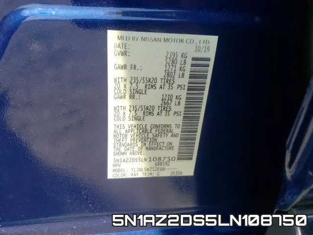 5N1AZ2DS5LN108750 фото 2