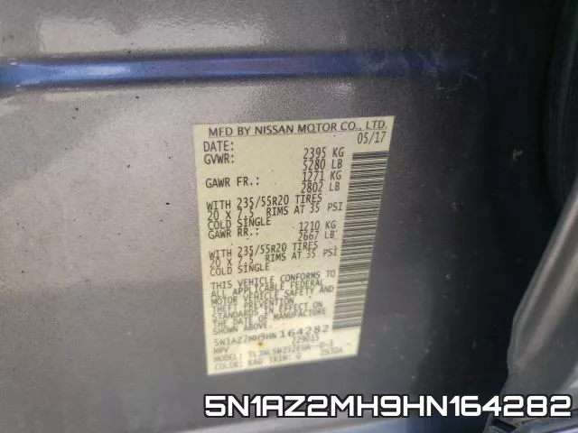 5N1AZ2MH9HN164282 фото 2