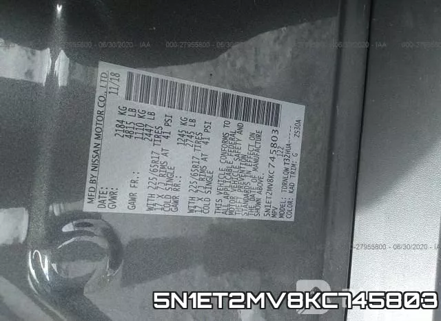 5N1ET2MV8KC745803 фото 10