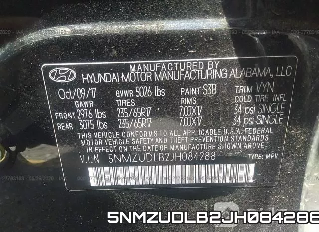5NMZUDLB2JH084288 фото 10
