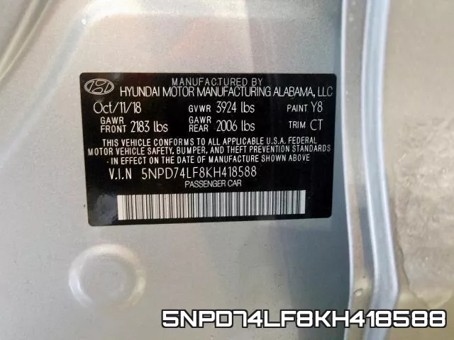 5NPD74LF8KH418588 фото 2
