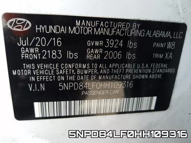 5NPD84LF0HH109316 фото 2