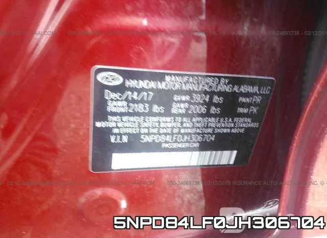 5NPD84LF0JH306704 фото 10