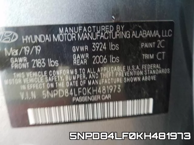 5NPD84LF0KH481973 фото 2