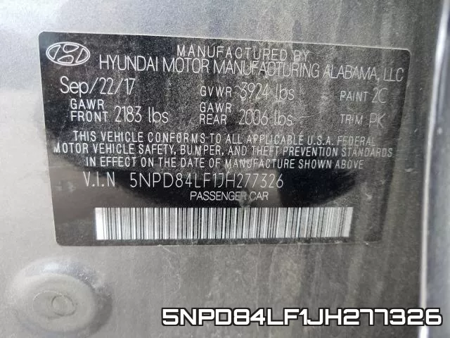 5NPD84LF1JH277326 фото 2