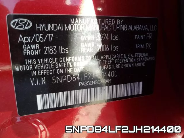 5NPD84LF2JH214400 фото 2