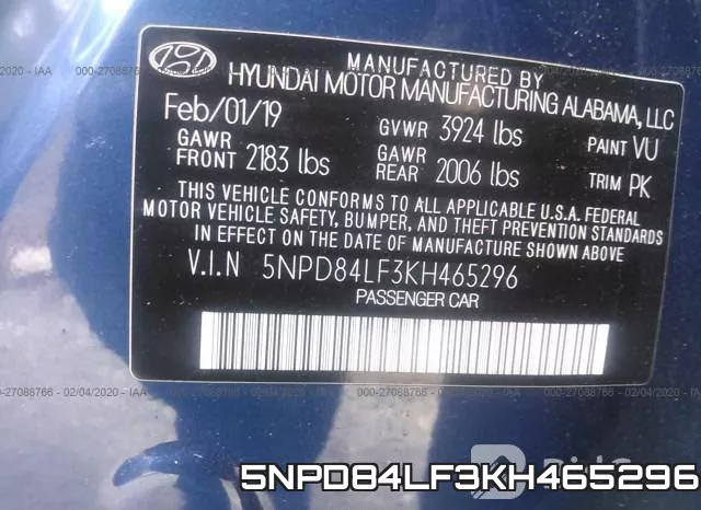 5NPD84LF3KH465296 фото 10