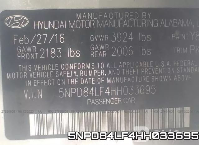 5NPD84LF4HH033695 фото 10