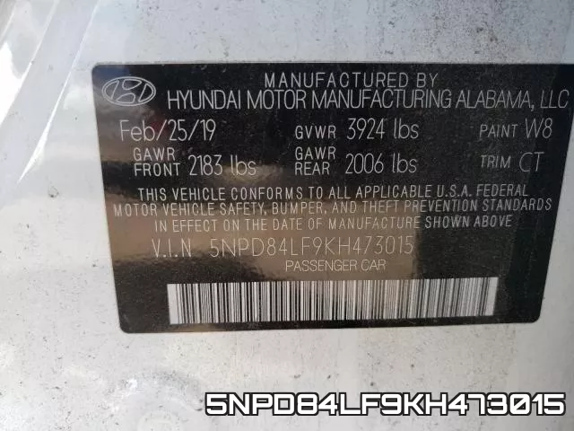 5NPD84LF9KH473015 фото 2