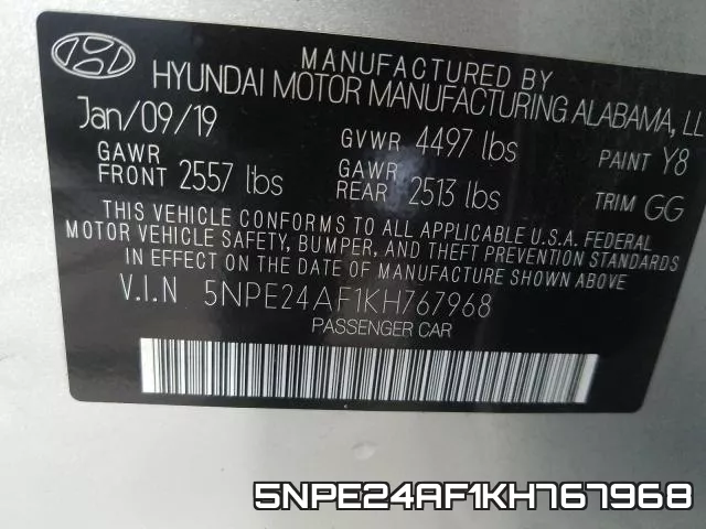 5NPE24AF1KH767968 фото 2