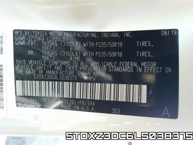 5TDXZ3DC6LS038375 фото 2