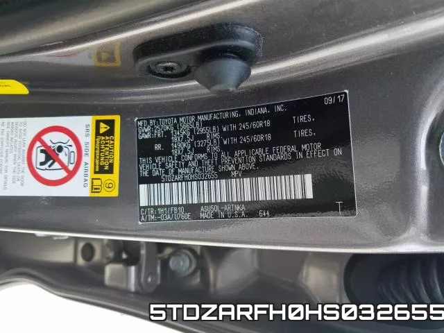 5TDZARFH0HS032655 фото 2