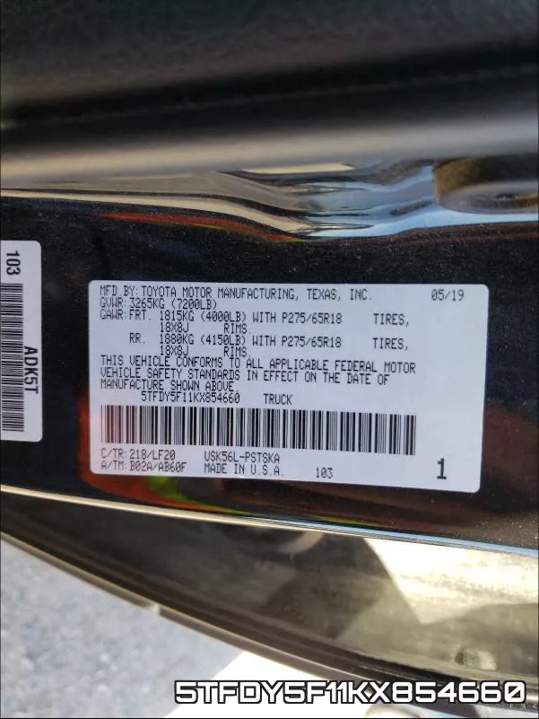 5TFDY5F11KX854660 фото 2