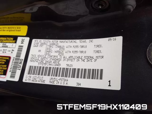 5TFEM5F19HX110409 фото 2