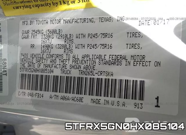 5TFRX5GN0HX085104 фото 10