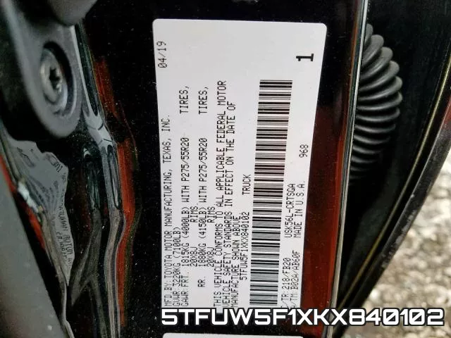 5TFUW5F1XKX840102 фото 2