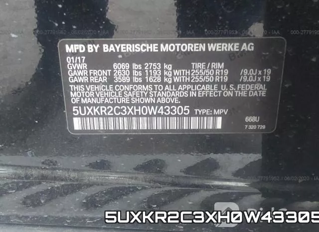 5UXKR2C3XH0W43305 фото 10