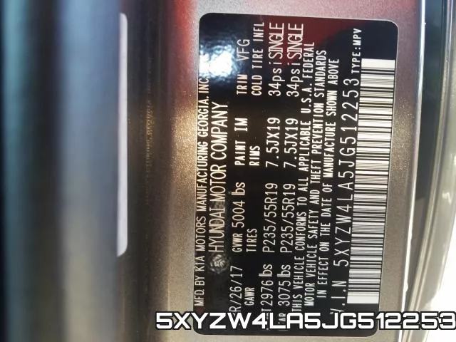 5XYZW4LA5JG512253 фото 2