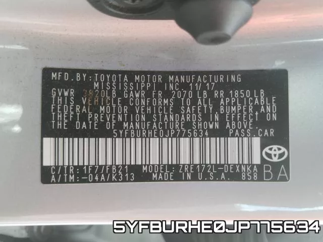 5YFBURHE0JP775634 фото 2