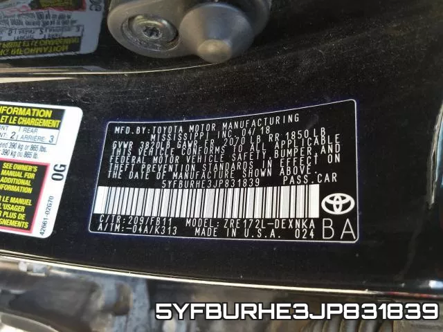 5YFBURHE3JP831839 фото 2
