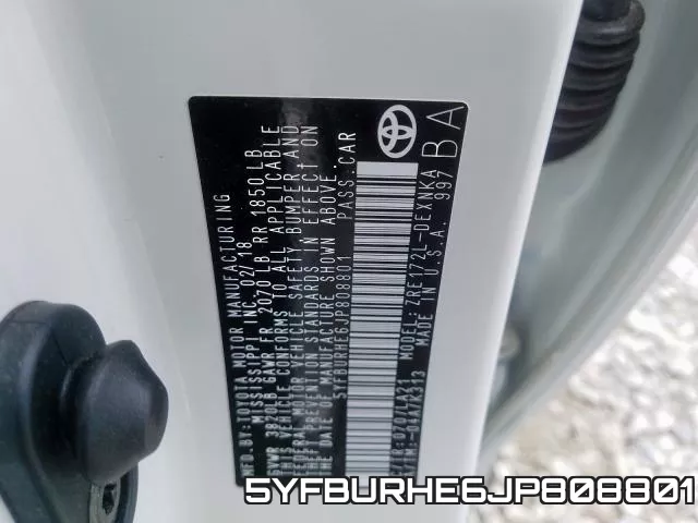 5YFBURHE6JP808801 фото 2