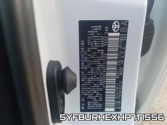 5YFBURHEXHP717556 фото 2