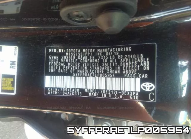 5YFFPRAE7LP005954 фото 10