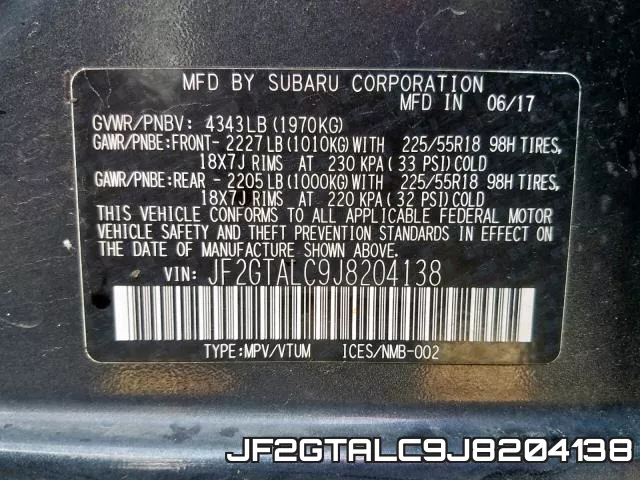 JF2GTALC9J8204138 фото 2