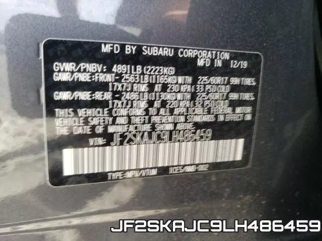JF2SKAJC9LH486459 фото 2