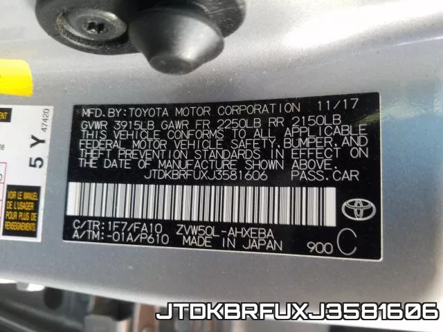 JTDKBRFUXJ3581606 фото 2