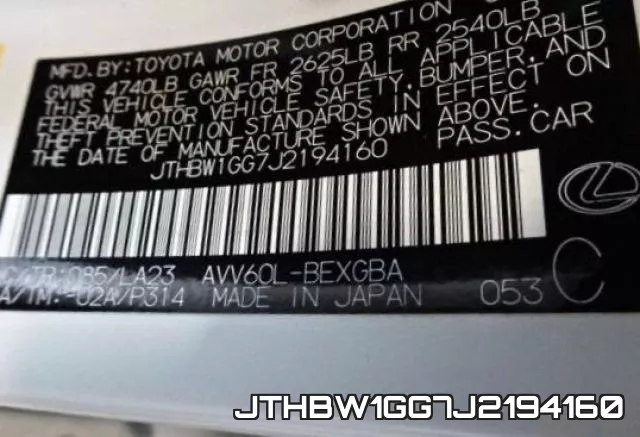 JTHBW1GG7J2194160 фото 2