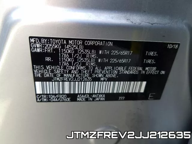 JTMZFREV2JJ212635 фото 2