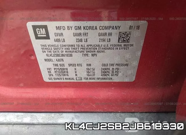 KL4CJ2SB2JB618330 фото 10