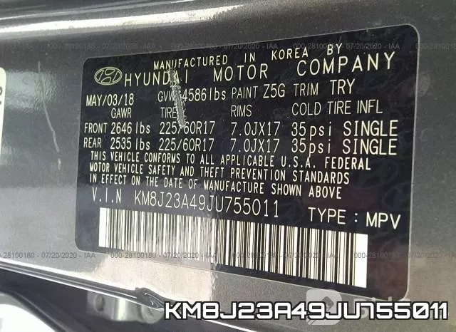 KM8J23A49JU755011 фото 10
