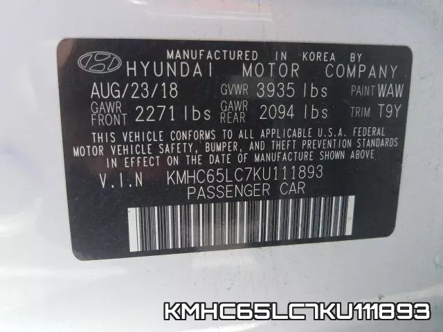 KMHC65LC7KU111893 фото 2