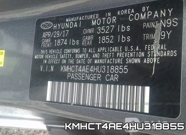 KMHCT4AE4HU318855 фото 10