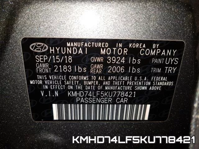 KMHD74LF5KU778421 фото 2