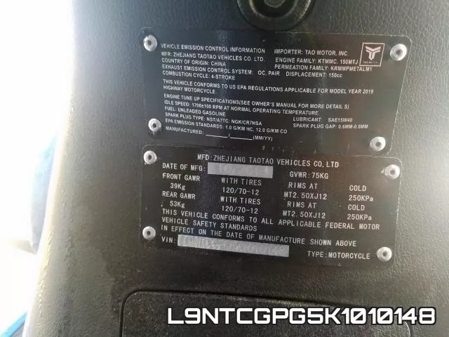 L9NTCGPG5K1010148 фото 2