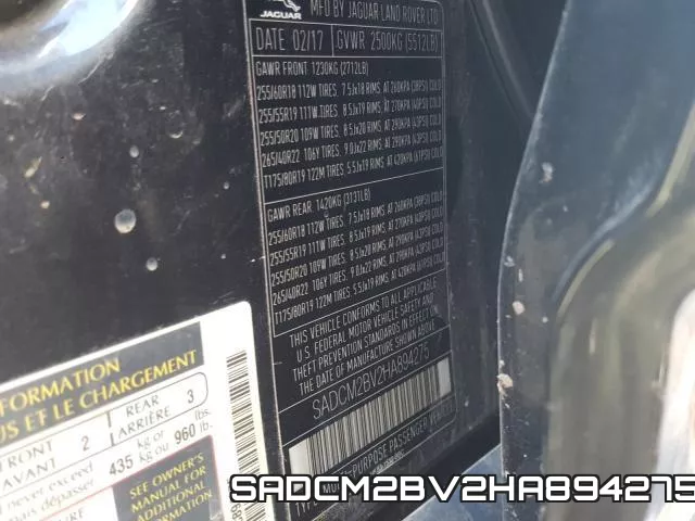 SADCM2BV2HA894275 фото 2