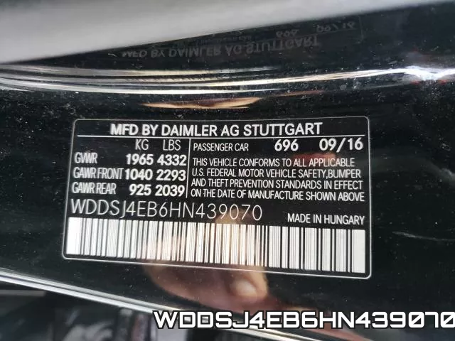 WDDSJ4EB6HN439070 фото 2