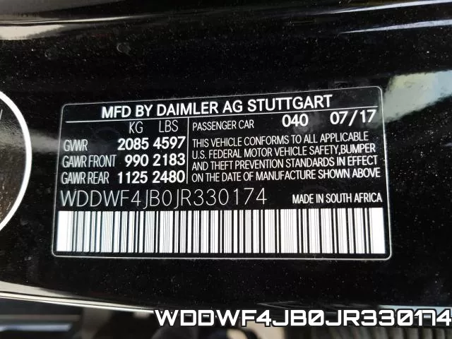 WDDWF4JB0JR330174 фото 2